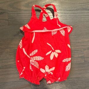 Carter's Red and White Floral Romper